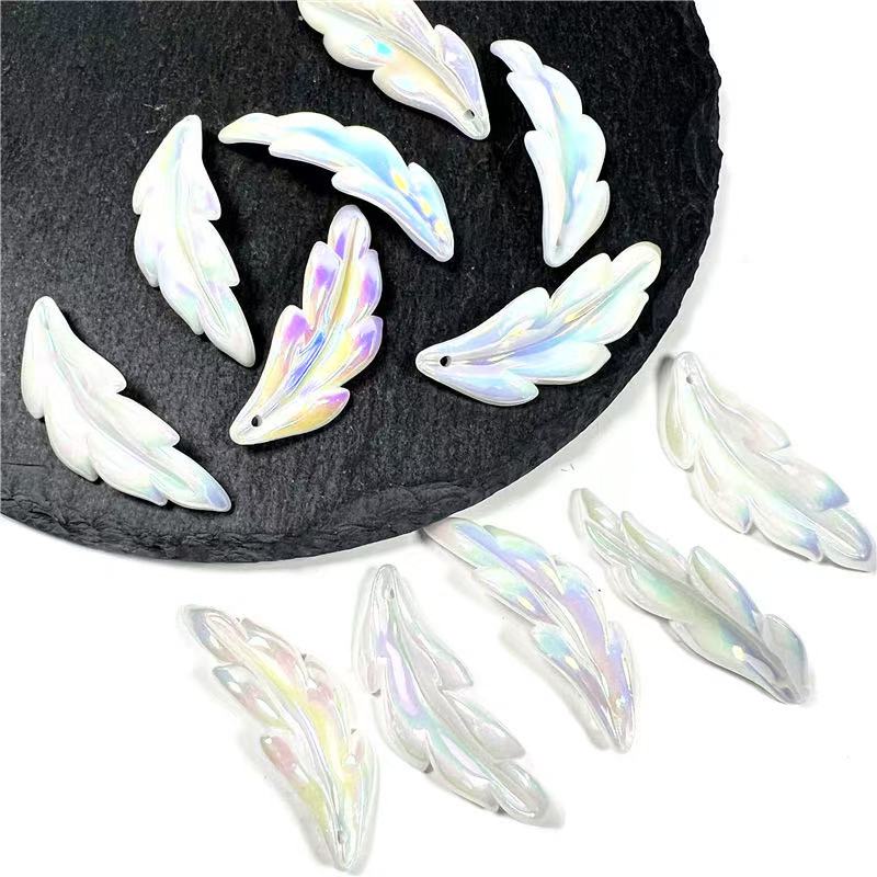 ♥【7.27新作】♥A0343 羽 DIYパーツ 花 アクリル