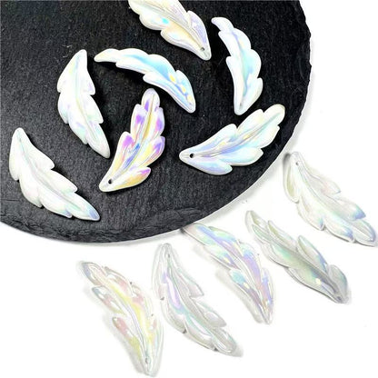 ♥【7.27新作】♥A0343 羽 DIYパーツ 花 アクリル