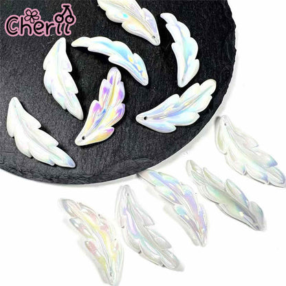 ♥【7.27新作】♥A0343 羽 DIYパーツ 花 アクリル